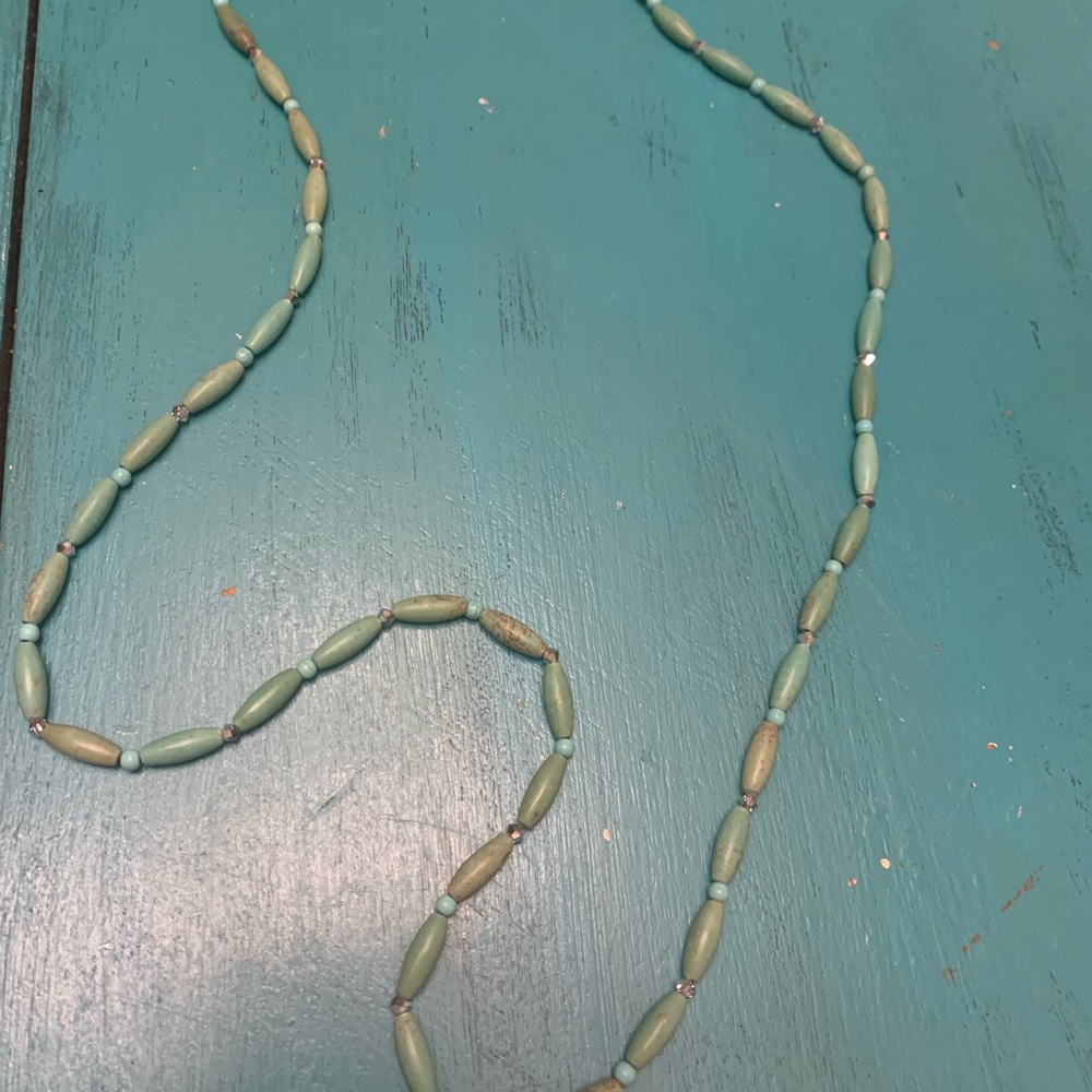 Beaded turquoise necklace approximately 38” long